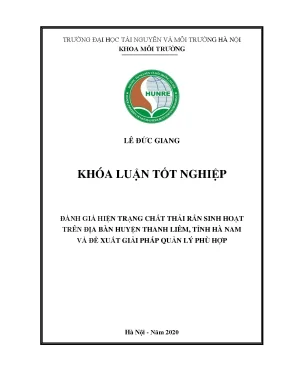Đánh Giá Chất Thải Rắn Sinh Hoạt Tại Huyện Thanh Liêm,