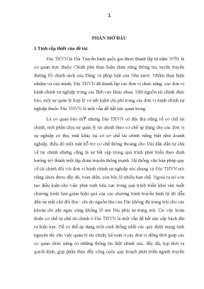 Hoàn thiện cơ chế tự chủ tài chính tại Đài THVN