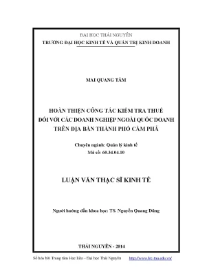 Nâng cao hiệu quả kiểm tra thuế đối với doanh nghiệp