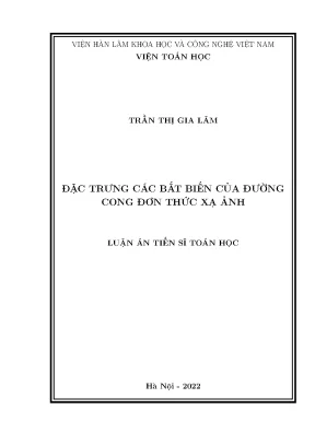 Đặc Trưng Các Bất Biến Của Đường Cong Đơn Thức Xạ Ảnh