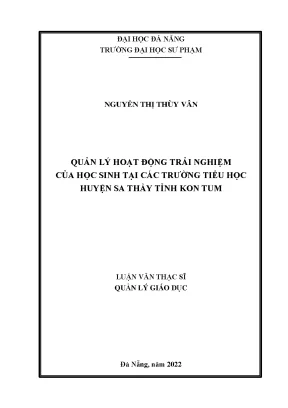 Quản Lý Hoạt Động Trải Nghiệm Tại Trường Tiểu Học Huyện