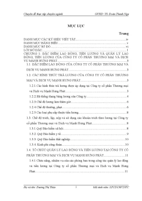 Quản Lý Lao Động và Tiền Lương Tại Công Ty Cổ Phần