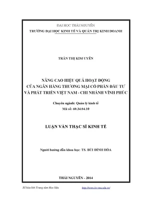 Nâng Cao Hiệu Quả Hoạt Động Ngân Hàng Thương Mại Tại