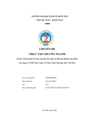 Hoàn thiện kế toán chi phí sản xuất và tính giá thành