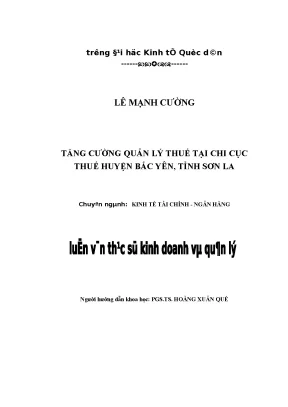 Tăng Cường Quản Lý Thuế Tại Chi Cục Thuế Huyện Bắc Yên,