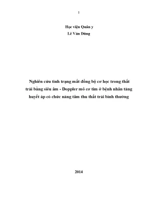 Nghiên cứu mất đồng bộ cơ học trong thất trái ở bệnh