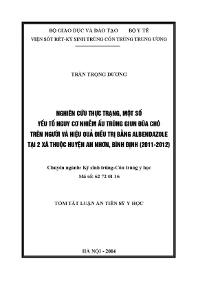 Nghiên cứu hiệu quả điều trị bệnh giun đũa chó ở người