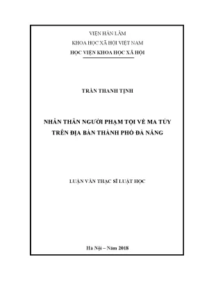 Nghiên Cứu Nhân Thân Người Phạm Tội Về Ma Túy Tại Đà Nẵng