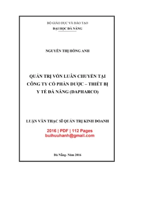 Luận văn: Quản trị vốn luân chuyển tại Dapharco [PDF]