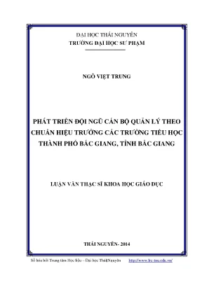 Phát Triển Đội Ngũ Cán Bộ Quản Lý Theo Chuẩn Hiệu Trưởng