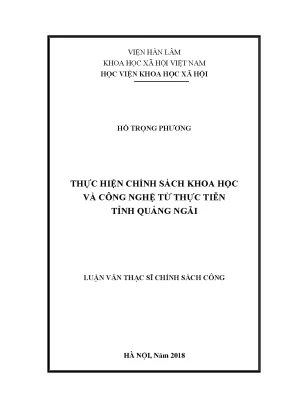 Thực hiện chính sách khoa học và công nghệ tại Quảng