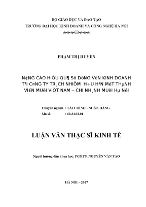 Nâng Cao Hiệu Quả Sử Dụng Vốn Kinh Doanh Tại Công Ty