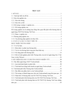 Phát Triển Thương Hiệu Ngân Hàng TMCP Kỹ Thương Việt