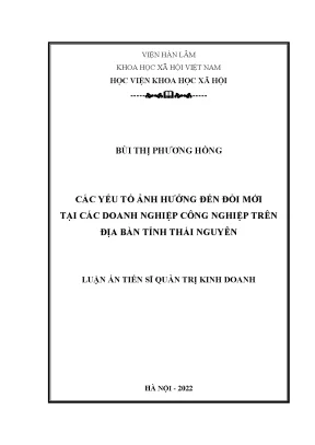 Các Yếu Tố Ảnh Hưởng Đến Đổi Mới Tại Doanh Nghiệp Công