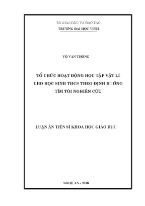 Tổ Chức Hoạt Động Học Tập Vật Lý Cho Học Sinh THCS Theo