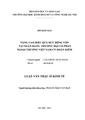 Tăng cường hiệu quả huy động vốn tại Vietcombank Hoàn Kiếm