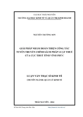 Giải Pháp Tuyên Truyền Chính Sách Thuế Tại Vĩnh Phúc