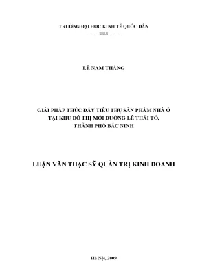 Giải Pháp Tăng Cường Tiêu Thụ Sản Phẩm Nhà Ở Tại Khu Đô
