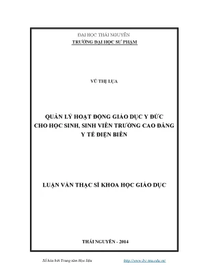 Quản Lý Hoạt Động Giáo Dục Y Đức Tại Trường Cao Đẳng Y
