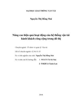 Nâng Cao Hiệu Quả Hệ Thống Vận Tải Hành Khách Công Cộng