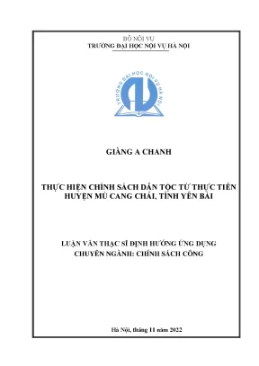 Chính Sách Dân Tộc Tại Huyện Mù Cang Chải: Thực Tiễn Và