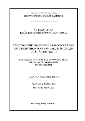 Tính Toán Biến Dạng Dầm Đơn Bê Tông Cốt Thép Theo Tiêu