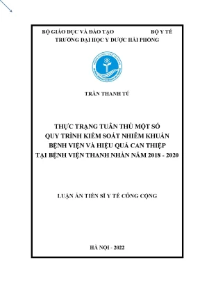 Nghiên Cứu Tuân Thủ Quy Trình Kiểm Soát Nhiễm Khuẩn Bệnh