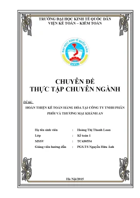 Hoàn thiện kế toán hàng hóa tại Công ty TNHH Phân phối