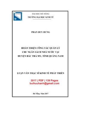 Luận văn: Quản lý chi ngân sách huyện Bắc Trà My