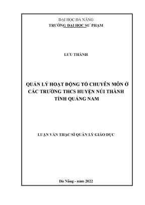 Quản Lý Hoạt Động Tổ Chuyên Môn Tại Trường THCS Huyện