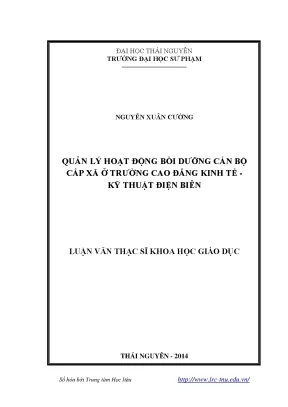 Quản Lý Hoạt Động Bồi Dưỡng Cán Bộ Cấp Xã Tại Trường Cao 
