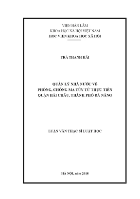 Quản Lý Nhà Nước Về Phòng Chống Ma Túy Tại Quận Hải