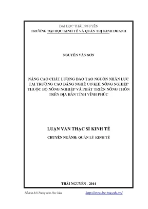 Nâng cao chất lượng đào tạo nguồn nhân lực tại Trường