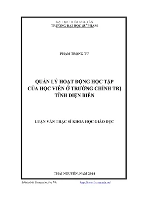Quản Lý Hoạt Động Học Tập Của Học Viên Tại Trường Chính