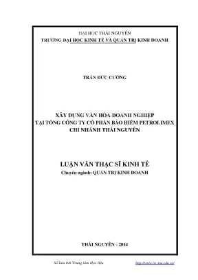 Xây Dựng Văn Hóa Doanh Nghiệp Tại Tổng Công Ty Cổ Phần
