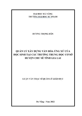 Quản Lý Văn Hóa Ứng Xử Của Học Sinh Tại Trường Trung Học