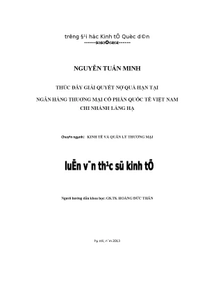 Giải Quyết Nợ Quá Hạn Tại Ngân Hàng Thương Mại Cổ Phần 