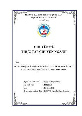 Hoàn thiện kế toán bán hàng và xác định kết quả kinh