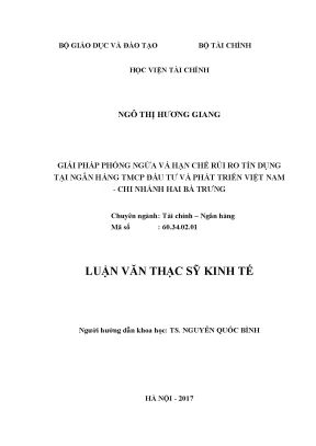 Giải pháp hiệu quả phòng ngừa rủi ro tín dụng tại BIDV