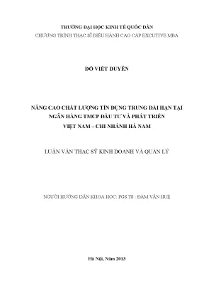 Nâng Cao Chất Lượng Tín Dụng Trung Dài Hạn Tại Ngân Hàng 