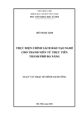 Chính Sách Đào Tạo Nghề Cho Thanh Niên Tại Đà Nẵng: Thực