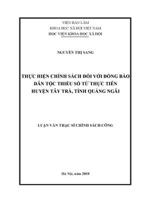 Chính Sách Đối Với Đồng Bào Dân Tộc Thiểu Số Tại Huyện