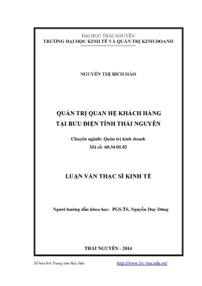 Quản Trị Quan Hệ Khách Hàng Tại Bưu Điện Tỉnh Thái Nguyên