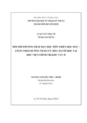 Đổi Mới Phương Pháp Dạy Học Triết Học Mác - Lênin Tại