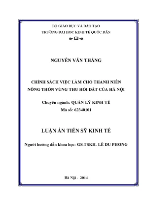 Chính Sách Việc Làm Cho Thanh Niên Nông Thôn Vùng Thu