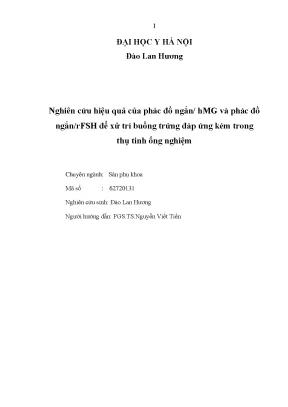 Nghiên cứu hiệu quả phác đồ ngắn/hMG và ngắn/rFSH trong