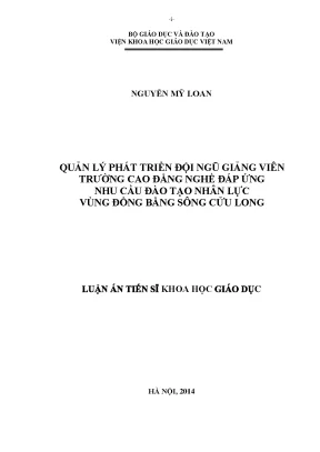 Quản Lý Phát Triển Đội Ngũ Giảng Viên Cao Đẳng Nghề Tại