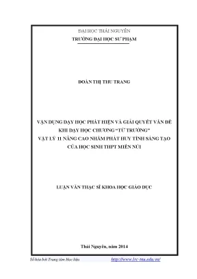 Phát Huy Tính Sáng Tạo Trong Dạy Học Vật Lý 11 Qua 