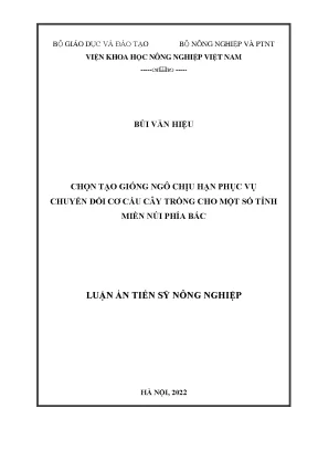 Nghiên Cứu Chọn Tạo Giống Ngô Chịu Hạn Phục Vụ Chuyển
