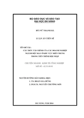 Cấu Trúc Tài Chính Doanh Nghiệp Dệt May Miền Trung: 